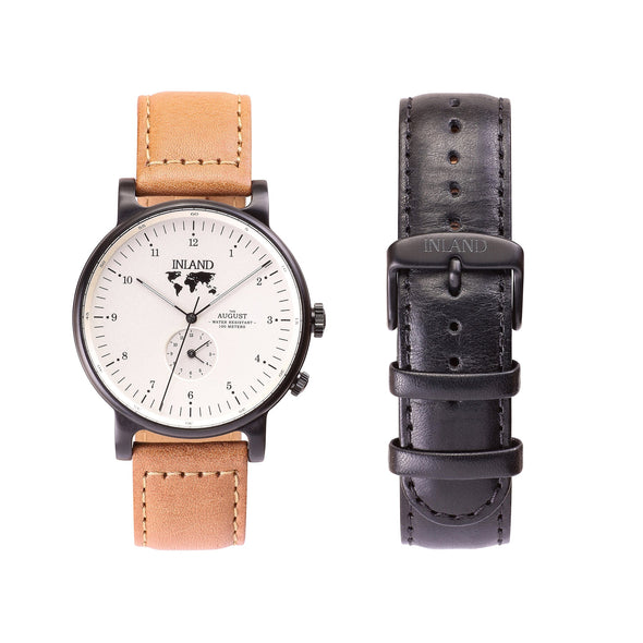 Buy everlasting design watches online shipping worldwide / Watch  BLACK / CREAM - maison-inland - / goes with all - best designed watch shop online quality durable wristwatches / made in Canada