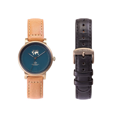 Buy exclusive design women watches online shipping worldwide / Watch THE JUNE PETITE - ANTIQUE GOLD / DUCK GREEN - maison-inland  goes with all - best designed watch shop online quality classical elegant stylish resistant wristwatches / gorgeous top quality design made in North America