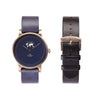 THE JUNE WATCH - ANTIQUE GOLD / NAVY - 41 MM