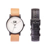 Buy great design women watches online shipping worldwide / Watch THE JUNE - BLACK / CREAM - maison-inland / goes with all - best designed watch shop online quality classical elegant stylish resistant wristwatches / top quality watches North American tasteful design