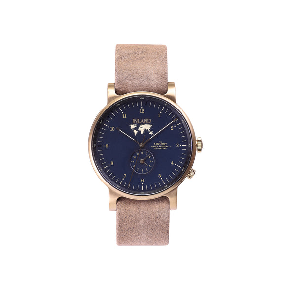 THE AUGUST WATCH - ANTIQUE GOLD / NAVY - 41 MM