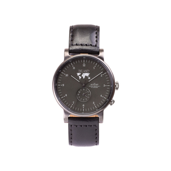 MONTRE AUGUST - CHARCOAL / GRIS OLIVE - 41 MM