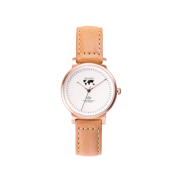 THE JUNE PETITE WATCH - ROSE GOLD / WHITE - 34 MM
