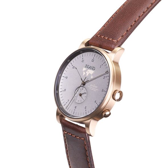 Buy custom design watches online shipping worldwide / Watch THE AUGUST - ANTIQUE GOLD / GREY - maison-inland - best watch shop online quality durable wristwatches