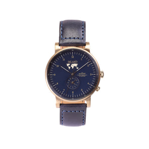 Buy gorgeous design watches online shipping worldwide / Watch THE AUGUST - ANTIQUE GOLD / NAVY - maison-inland - best designed watch shop online quality durable wristwatches / made in Canada