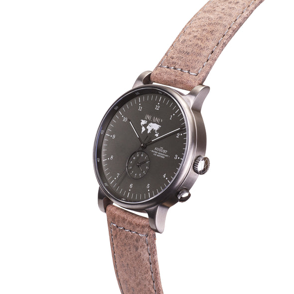Buy tastefully designed watches online shipping worldwide / Watch THE AUGUST - CHARCOAL / OLIVE GREY - maison-inland / goes with all - best designed watch shop online quality classical elegant durable wristwatches / made in Canada