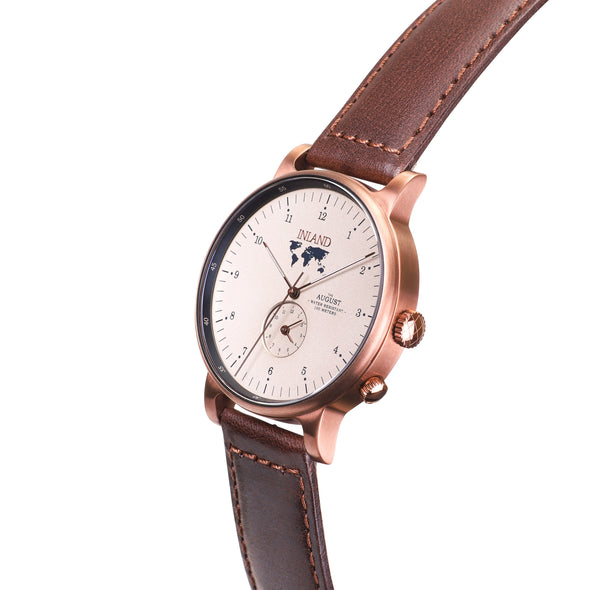 Buy elegant design watches online shipping worldwide / Watch THE AUGUST - COPPER / SAND - maison-inland / goes with all - best designed watch shop online quality classical elegant durable wristwatches / made in Canada