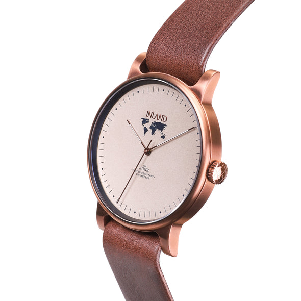 Buy incredible stylish woman's watches online shipping worldwide / Watch THE JUNE - COPPER / SAND - maison-inland /  goes with all - best designed watch shop online quality classical elegant stylish resistant wristwatches / gorgeous top quality design made in North America