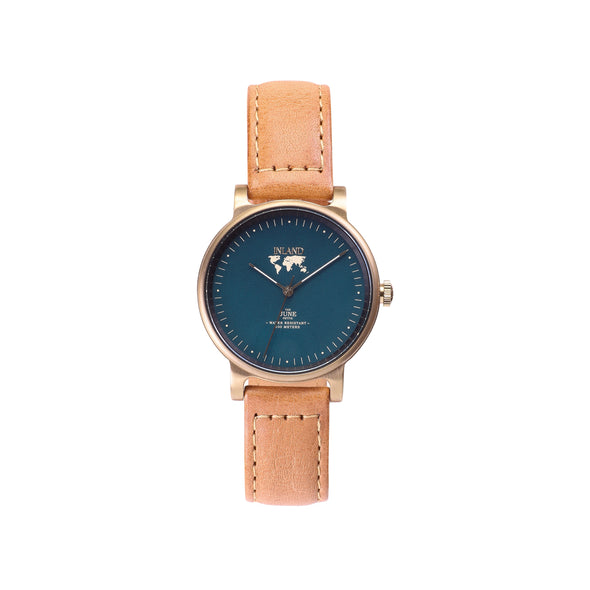 Buy exclusive design women watches online shipping worldwide / Watch THE JUNE PETITE - ANTIQUE GOLD / DUCK GREEN - maison-inland  goes with all - best designed watch shop online quality classical elegant stylish resistant wristwatches / gorgeous resistant waterproof top quality design made in North America