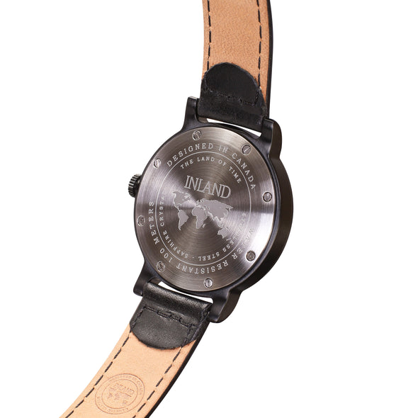 Buy tasteful cosmopolitan women watches online shipping worldwide / Watch THE JUNE PETITE - BLACK in BLACK - maison-inland/ versatile - carefully designed watch shop online quality classical elegant stylish resistant wristwatches / urban high quality watch 100% Canadian design