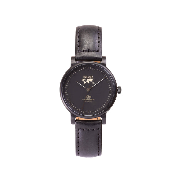 Buy exclusive and cosmopolitan women watches online shipping worldwide / Watch THE JUNE PETITE - BLACK in BLACK - maison-inland/ versatile - carefully designed watch shop online quality classical elegant stylish resistant wristwatches / urban high quality watch 100% Canadian design